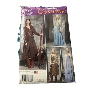 Simplicity S0792 Fantasy Halloween GoT Elf Costume Sewing Pattern 6-14 UC